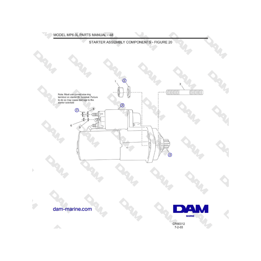 Crusader MP6.0L 2006 MY - STARTER ASSEMBLY COMPONENTS