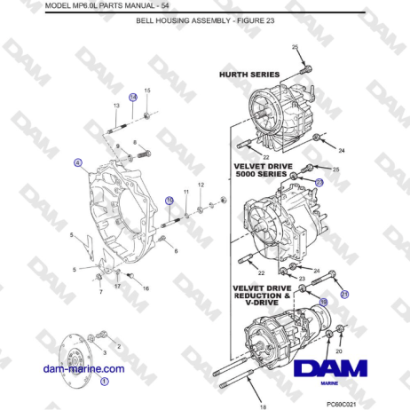 Crusader MP6.0L 2006 MY - BELL HOUSING ASSEMBLY