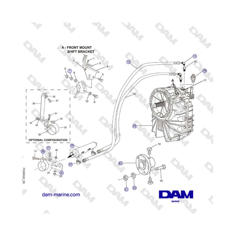 Crusader MP6.0L Años 2004-2005 - Transmisión y componentes relacionados (Hurth Gear) 