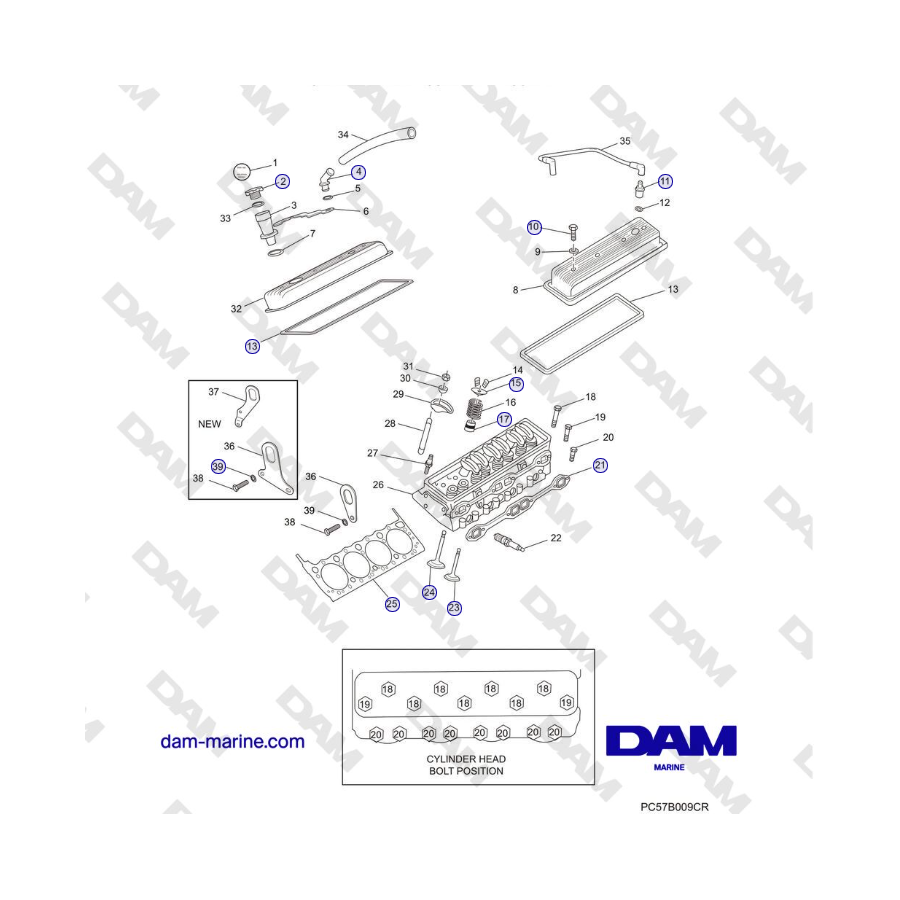 Crusader MP5.0/5.7L 2006 MY - CYLINDER HEAD ASSEMBLY