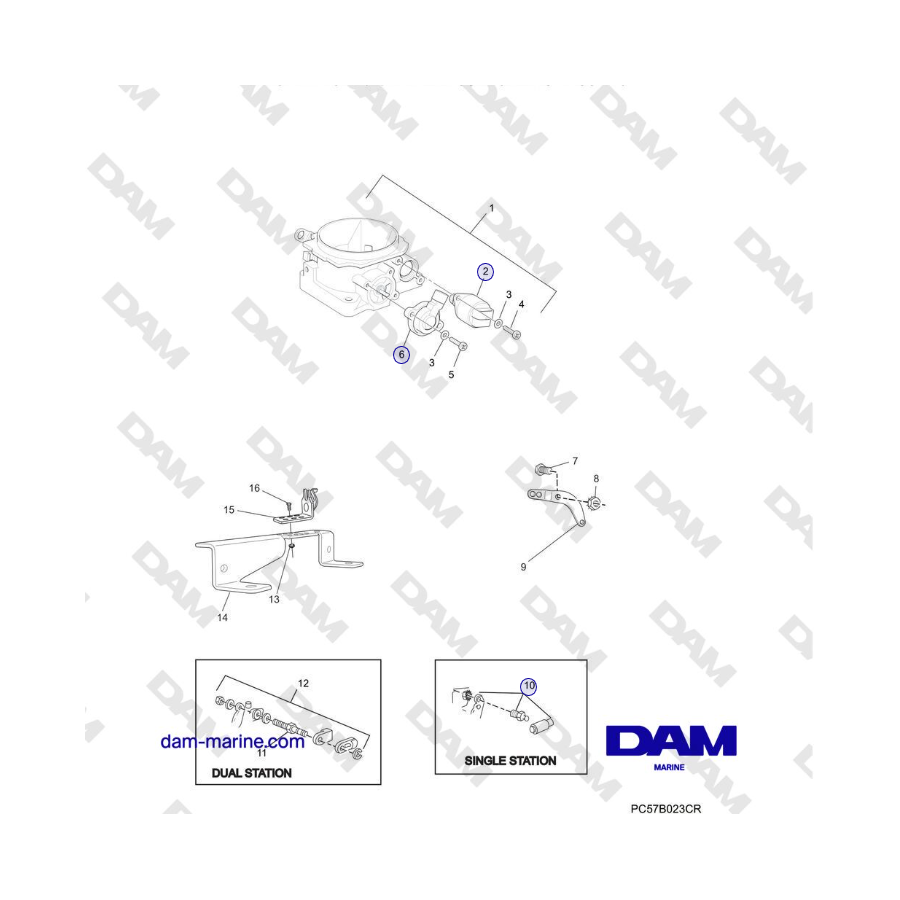 Crusader MP5.0 / 5.7L 2006 MY - CORPO FARFALLATO e COMPONENTI CORRELATI