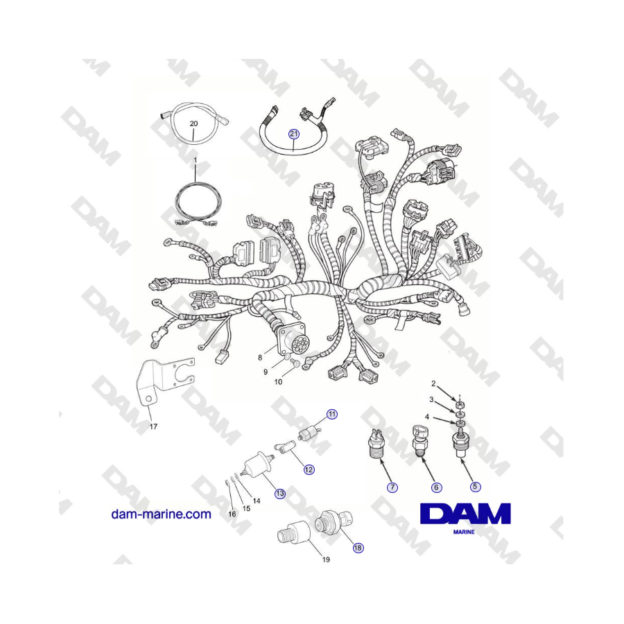 Crusader MP5.0 / 5.7L 2006 MY - CONJUNTOS DE MAZO DE CABLES y SENSORES
