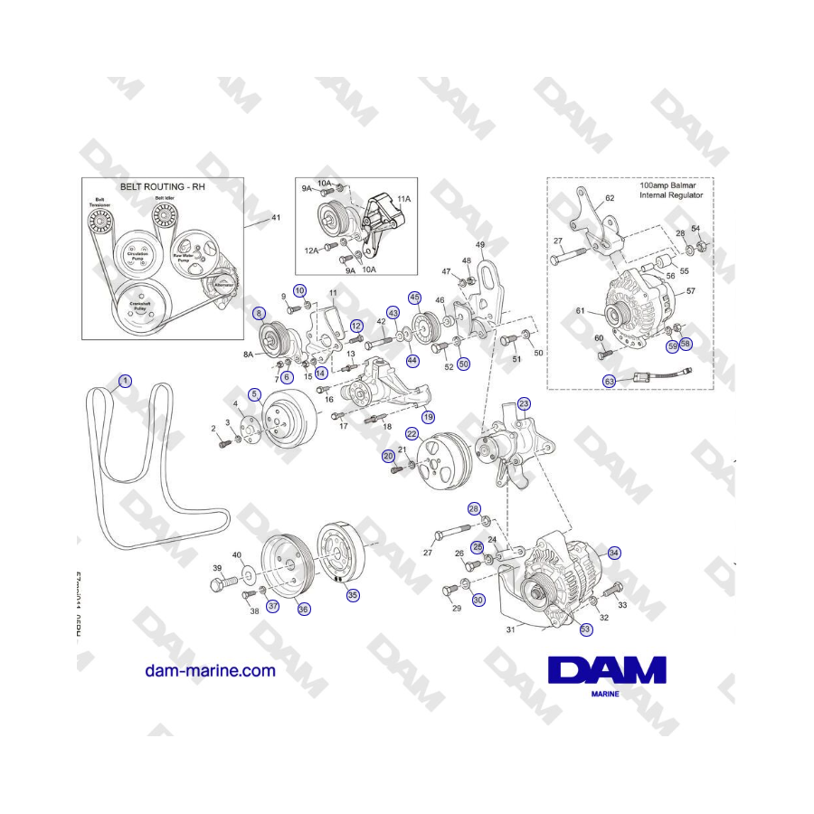 Crusader MP5.0 / 5.7L 2006 MY - COMPONENTI DEL SISTEMA DI COMANDO ACCESSORIO (SERPENTINE - RH)