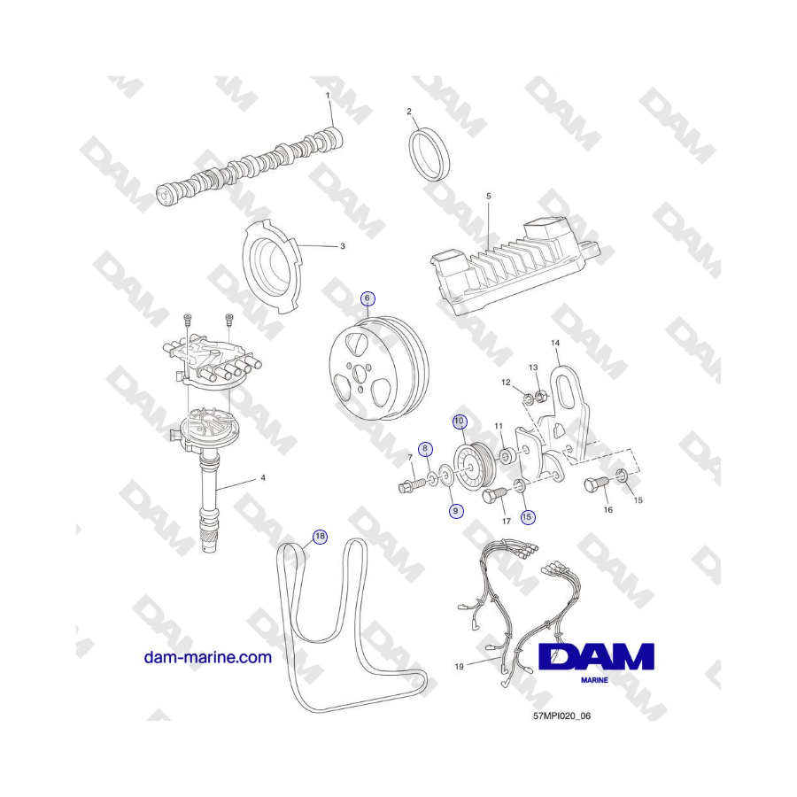 Crusader MP5.0/5.7L 2006 MY - RIGHT HAND ROTATION ENGINE COMPONENTS
