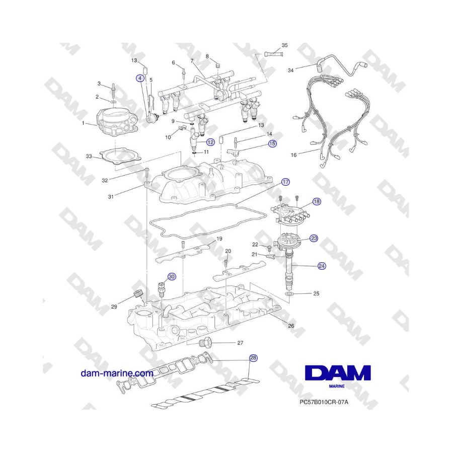 Crusader MP5.0/5.7L SN 670001 thru 671633 - INTAKE MANIFOLD ASSEMBLY
