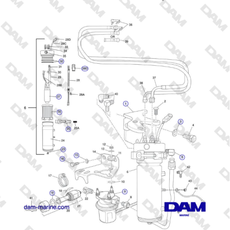 Crusader MP5.0/5.7L SN 670001 through 671633 - RETURNLESS FUEL SYSTEM COMPONENTS - SN 670001 through 671343