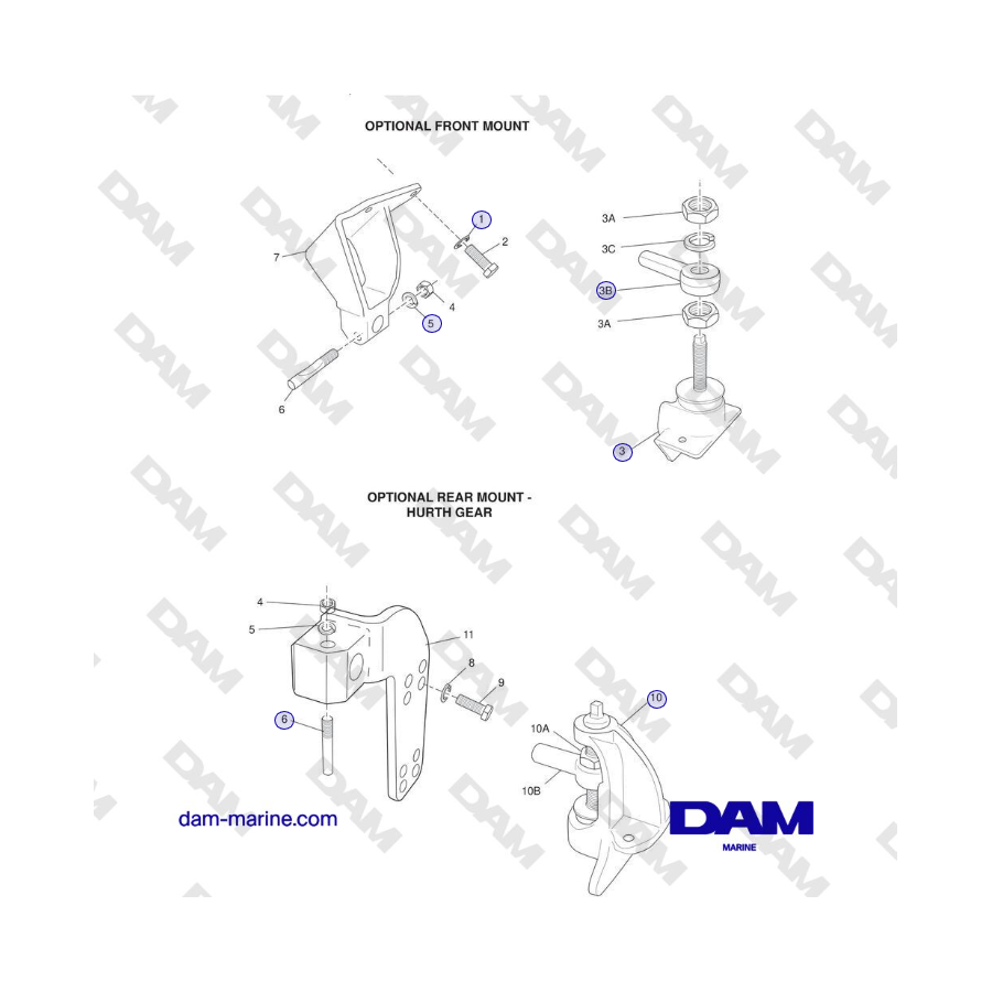 Crusader MP5.0/5.7L SN 670001 a 671633 - SOPORTES DE MOTOR Y TRANSMISIÓN