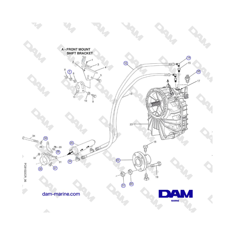 Crusader MP5.0/5.7L SN 670001 a 671633 - TRANSMISIÓN Y COMPONENTES RELACIONADOS (HURTH GEAR)