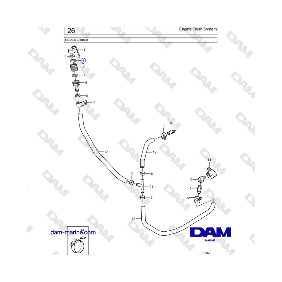 Volvo Penta 4.3L GXI-B - Engine Flush System