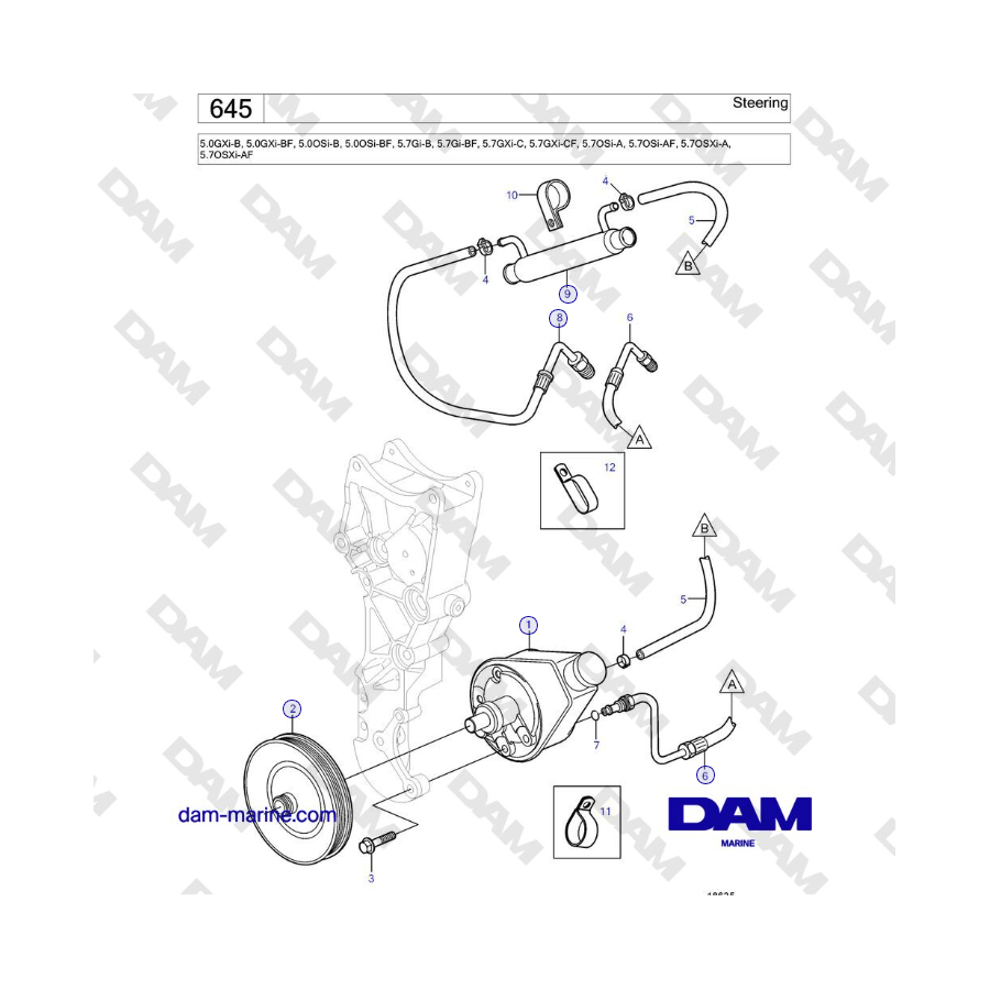 Volvo Penta 5.0L GXI-B / 5.7L GI-B / 5.7L GXI-C - Steering 