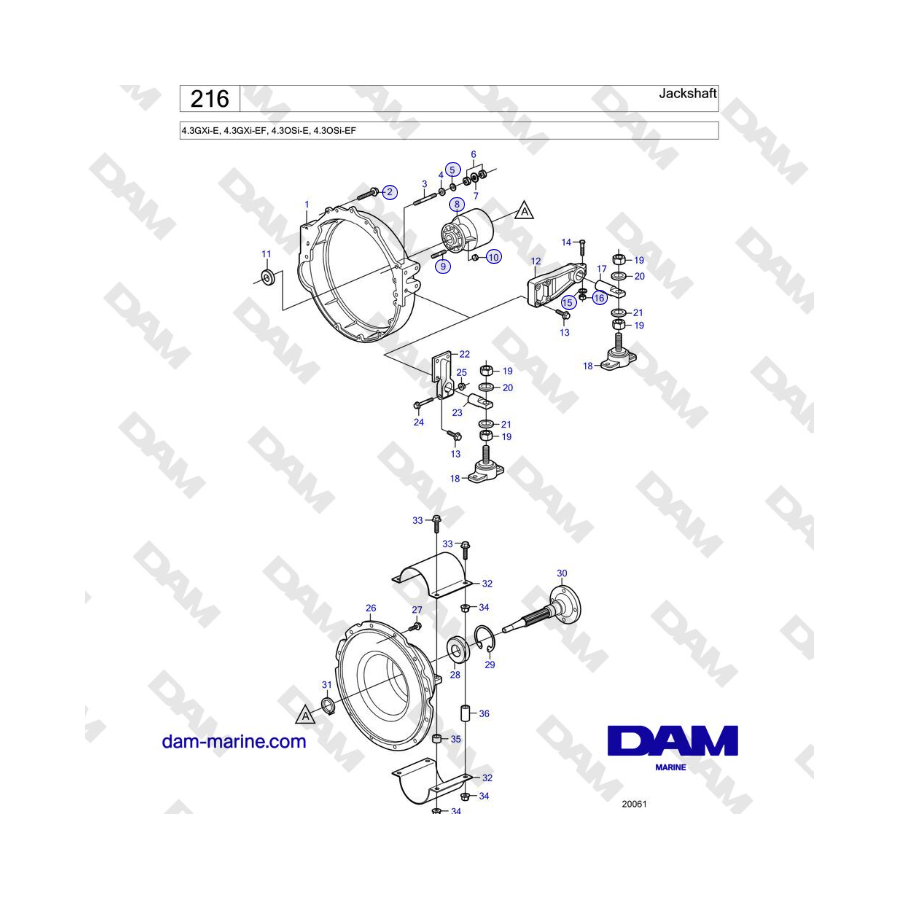 Volvo Penta 4.3L GXI-E / 4.3L GXI-EF - Jackshaft