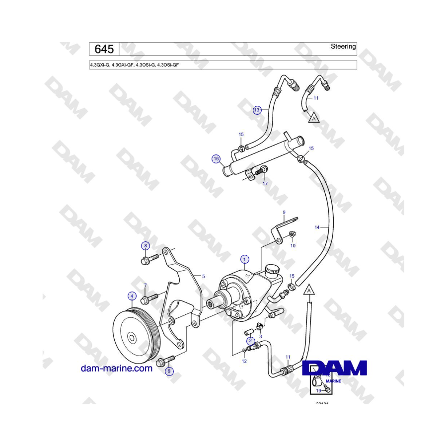 Volvo Penta 4.3L GXI-G / 4.3L GXI-GF - Dirección