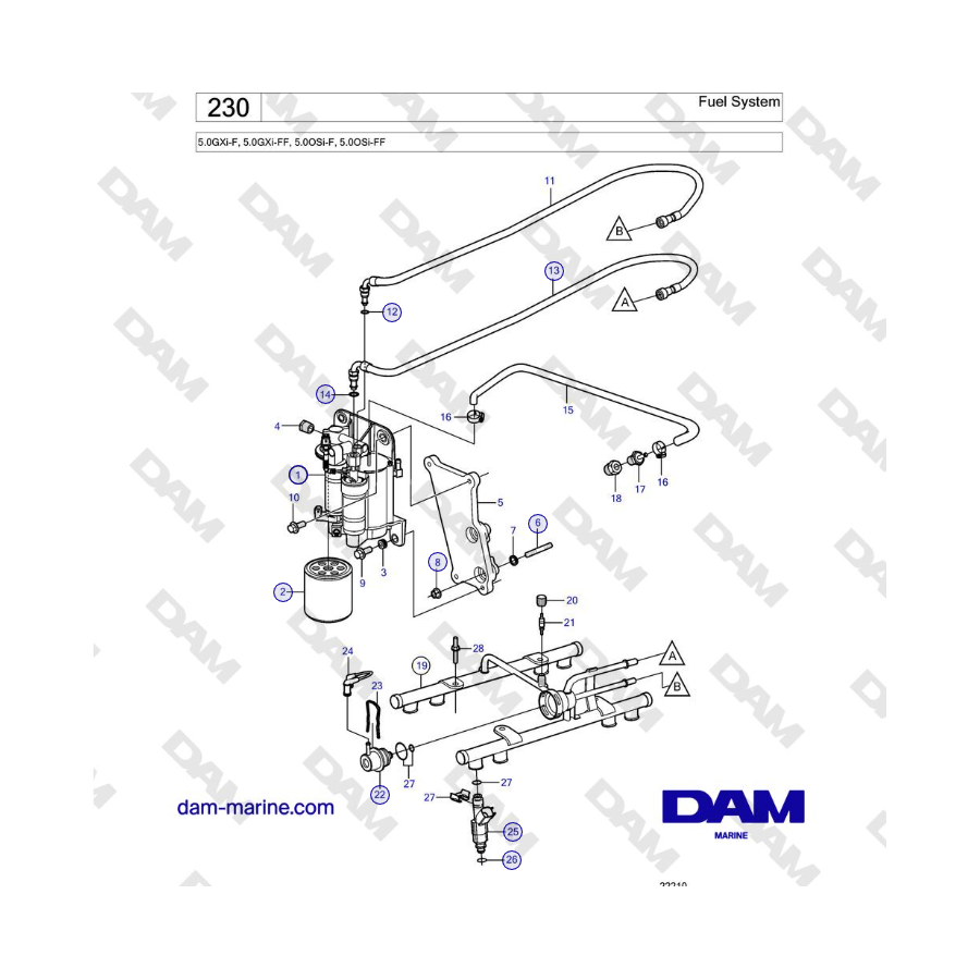 Volvo Penta 5.0L GXI-F / 5.0L GXI-FF - Fuel System