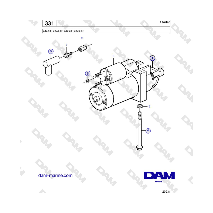 Volvo Penta 5.0L GXI-F / 5.0L GXI-FF - Starter