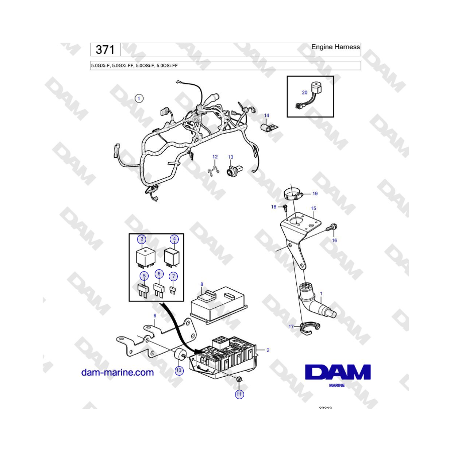 Volvo Penta 5.0L GXI-F / 5.0L GXI-FF - Engine Harness