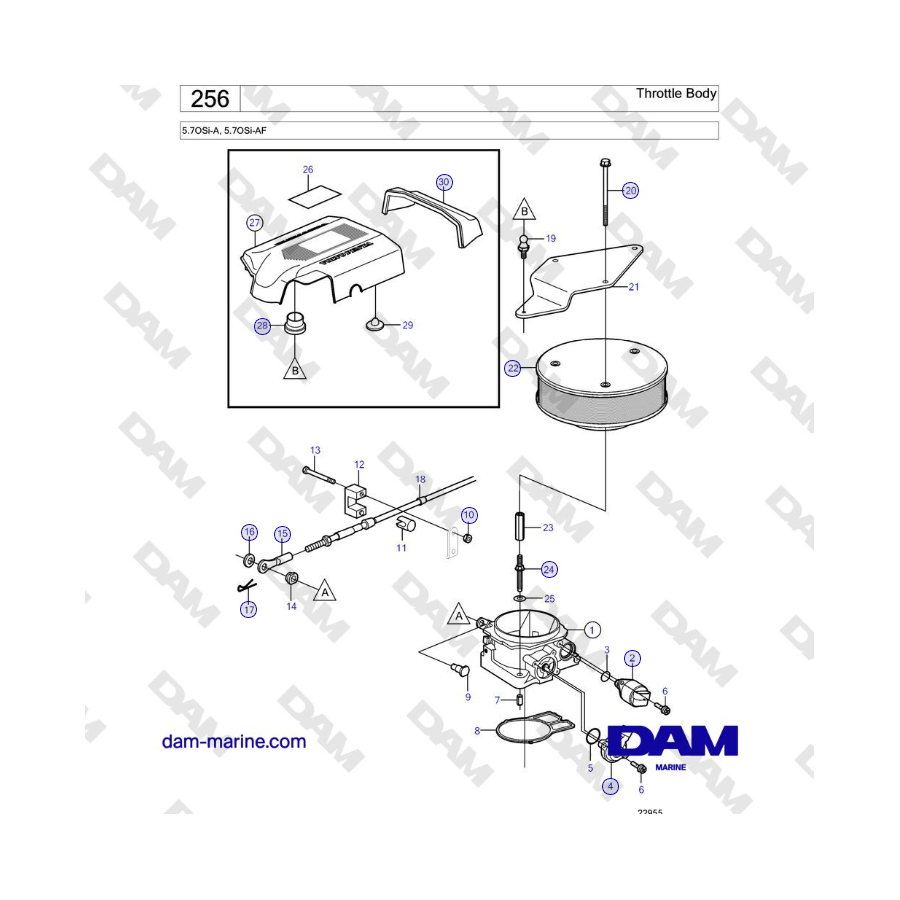 Volvo Penta 5.7OSi-A, 5.7OSi-AF - Throttle Body