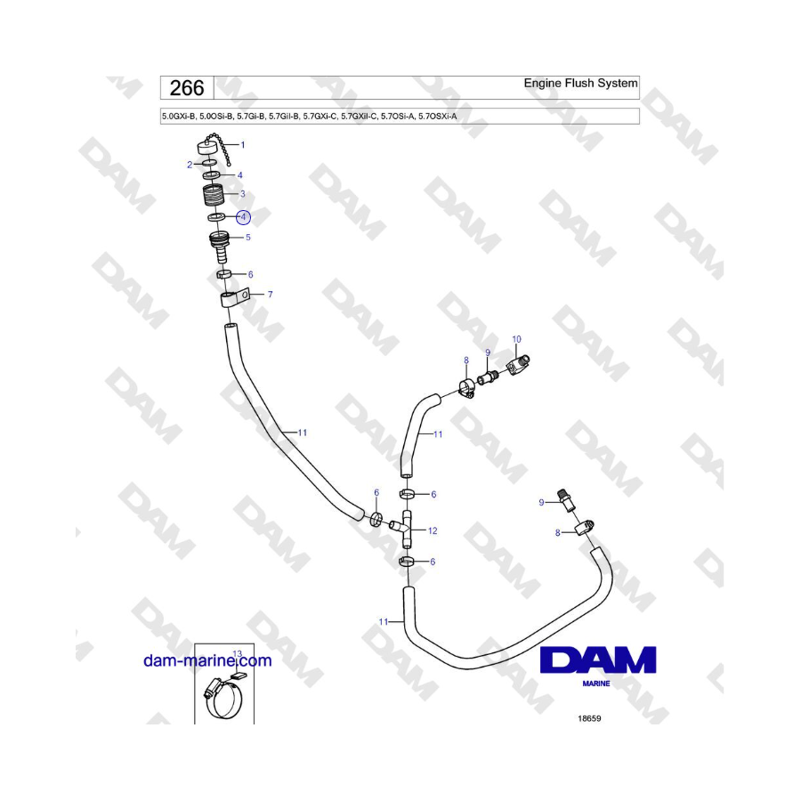 Volvo Pentz 5.0GXi-B, 5.0OSi-B, 5.7Gi-B, 5.7GiI-B, 5.7GXi-C, 5.7GXiI-C, 5.7OSi-A, 5.7OSXi-A - Engine Flush System