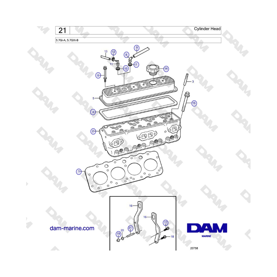 Volvo Penta GXI-B - Cylinder Head 