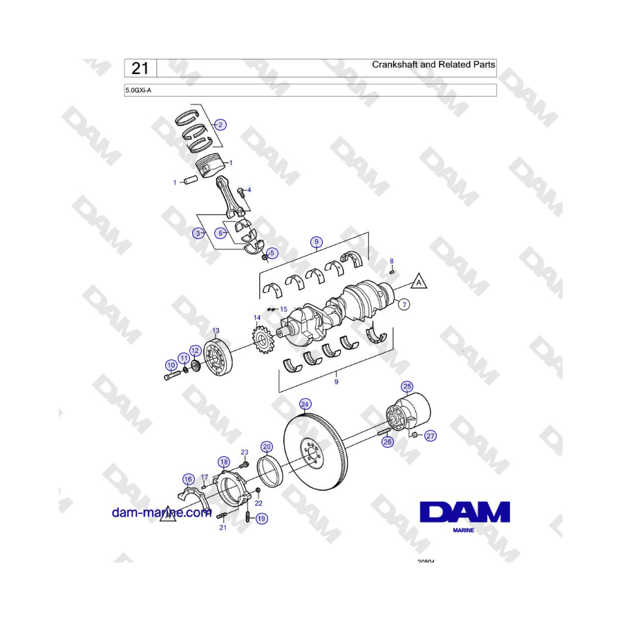 Volvo Penta 5.0GXi-A - Crankshaft and Related Parts