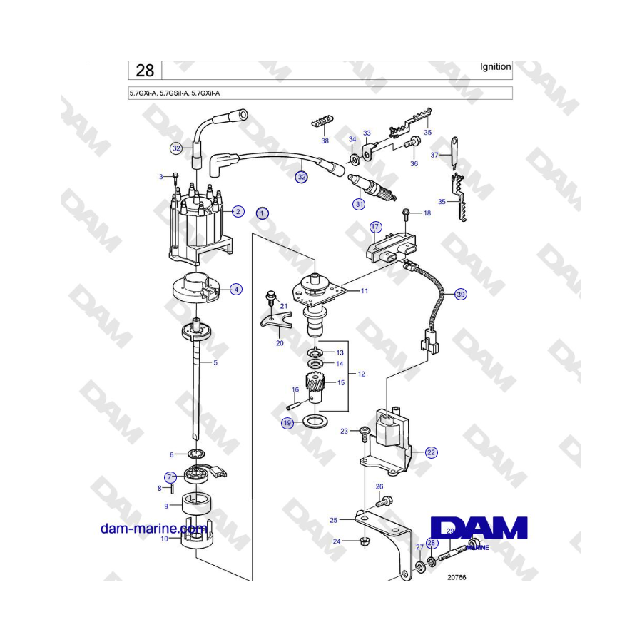 Volvo Penta 5.7GXi-A, 5.7GSiI-A, 5.7GXiI-A - Ignition