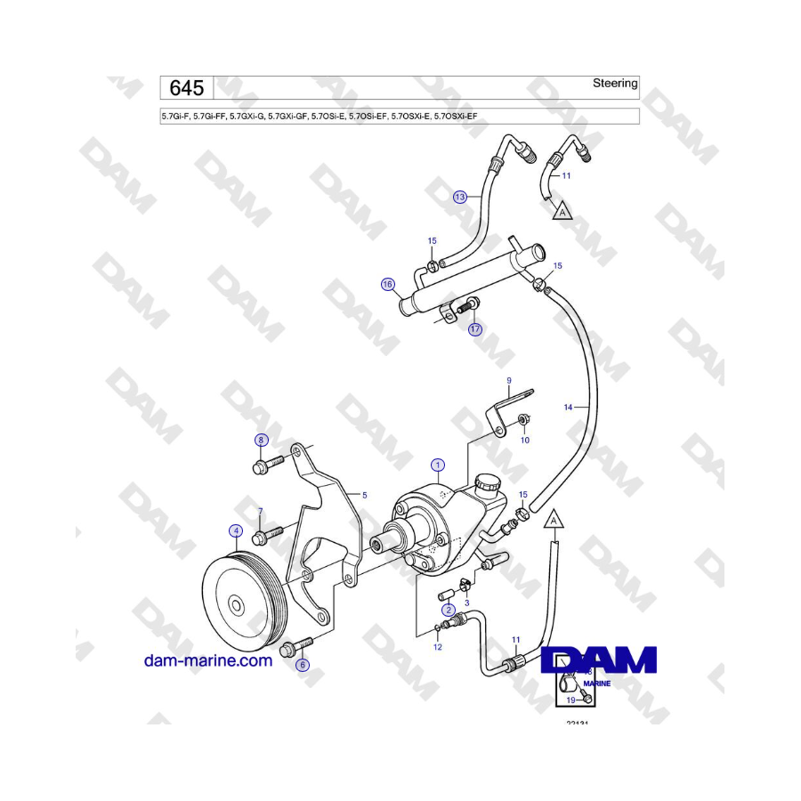 Volvo Penta 5.7Gi-F, 5.7Gi-FF, 5.7GXi-G, 5.7GXi-GF - Sterzo