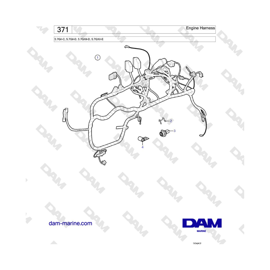 Volvo Penta 5.7GiI-C, 5.7GiI-D, 5.7GXiI-D, 5.7GXiI-E - Engine Harness