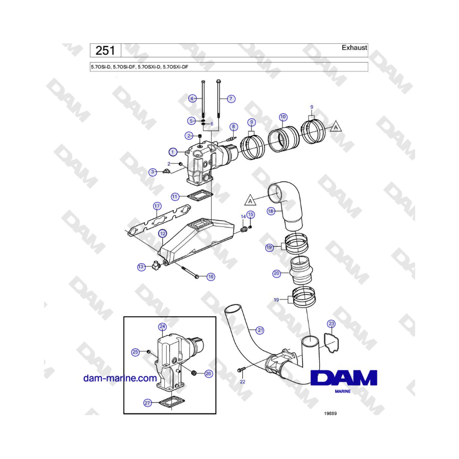 Volvo Penta 5.7OSi-D, 5.7OSi-DF, 5.7OSXi-D, 5.7OSXi-DF - Escape 