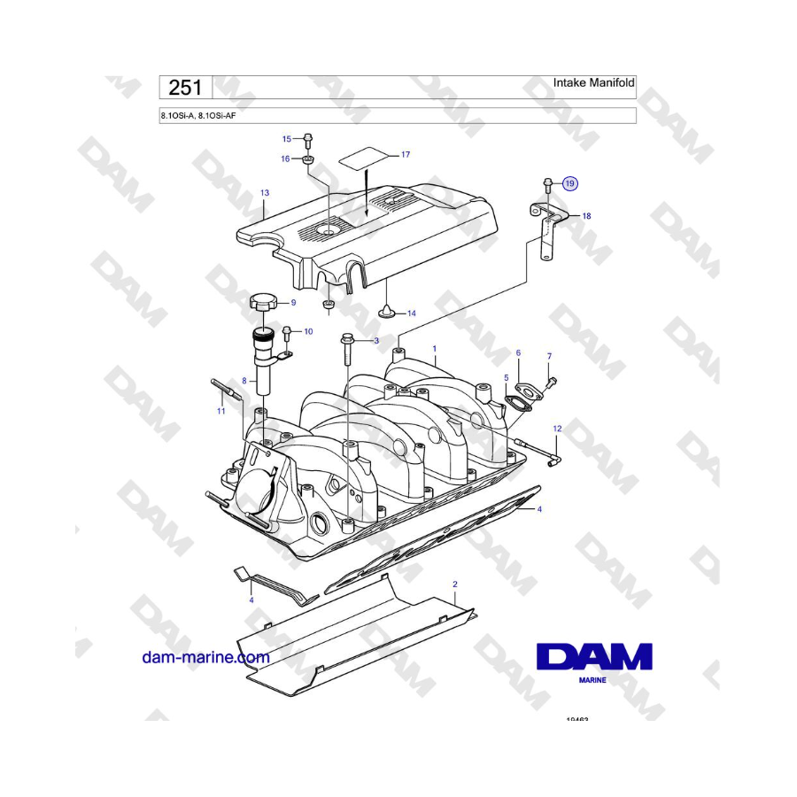 Volvo Penta 8.1OSi-A, 8.1OSi-AF - Intake Manifold