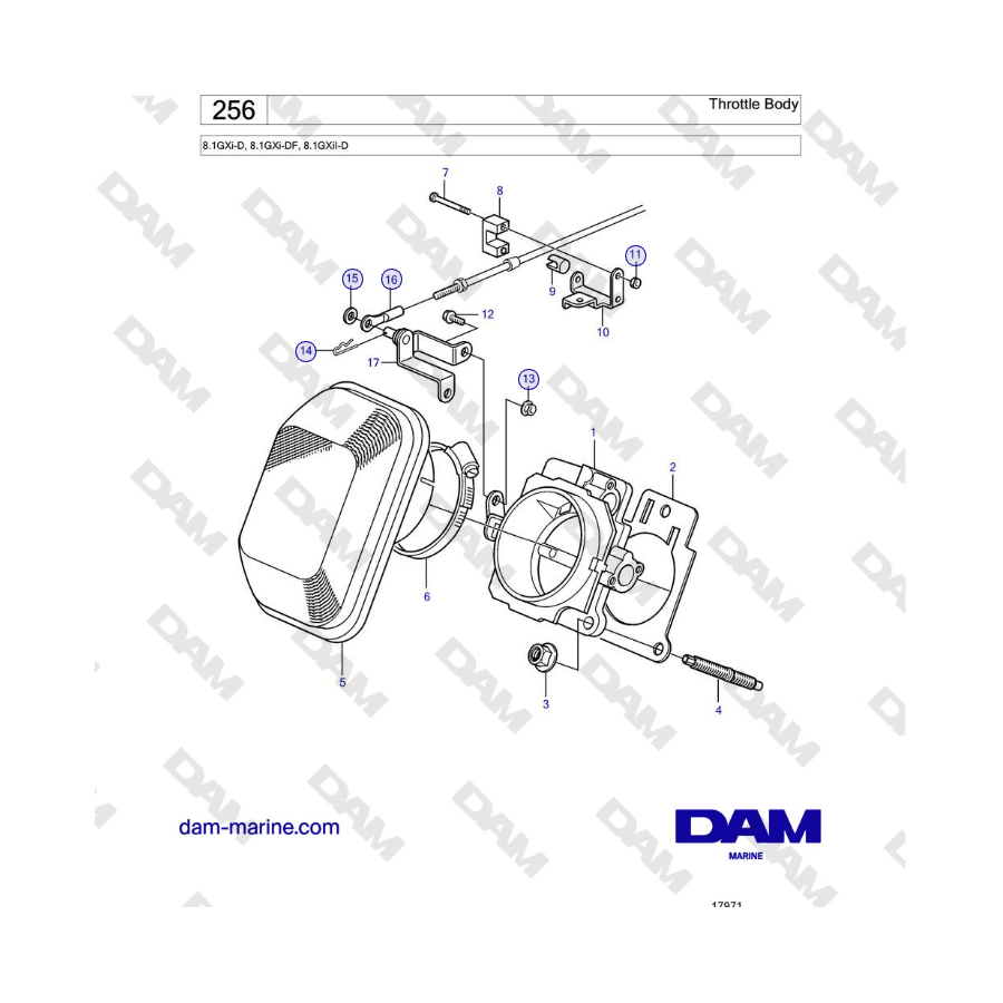 Volvo Penta 8.1GXi-D, 8.1GXi-DF, 8.1GXiI-D - Throttle Body