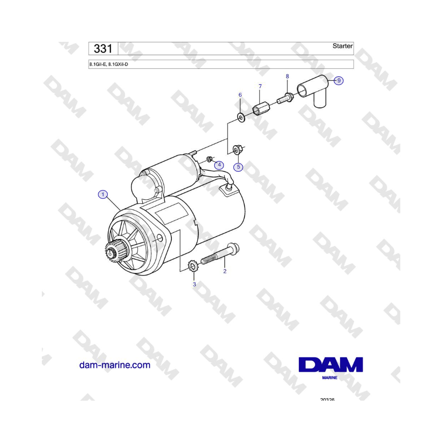 Volvo Penta 8.1GiI-E, 8.1GXiI-D - Starter 