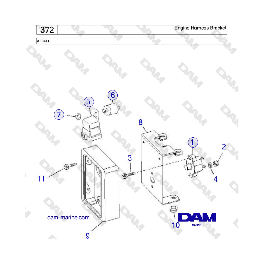 Volvo Penta 8.1Gi-EF - Engine Harness Bracket 