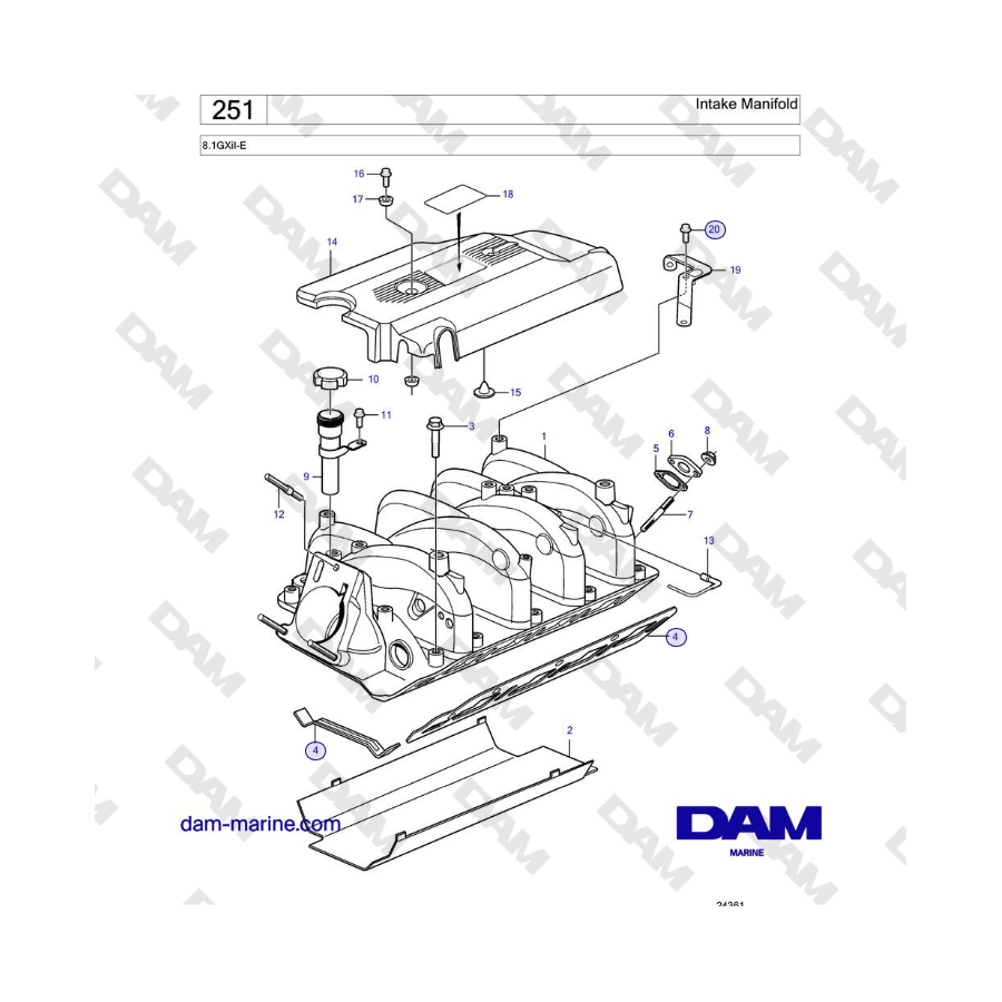 Volvo Penta 8.1GXiI-E - Colector de admisión 