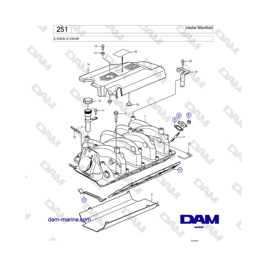 Volvo Penta 8.1OSi-B, 8.1OSi-BF - Intake Manifold 