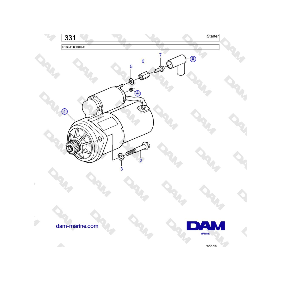 Volvo Penta 8.1GiI-F, 8.1GXiI-E - Arranque