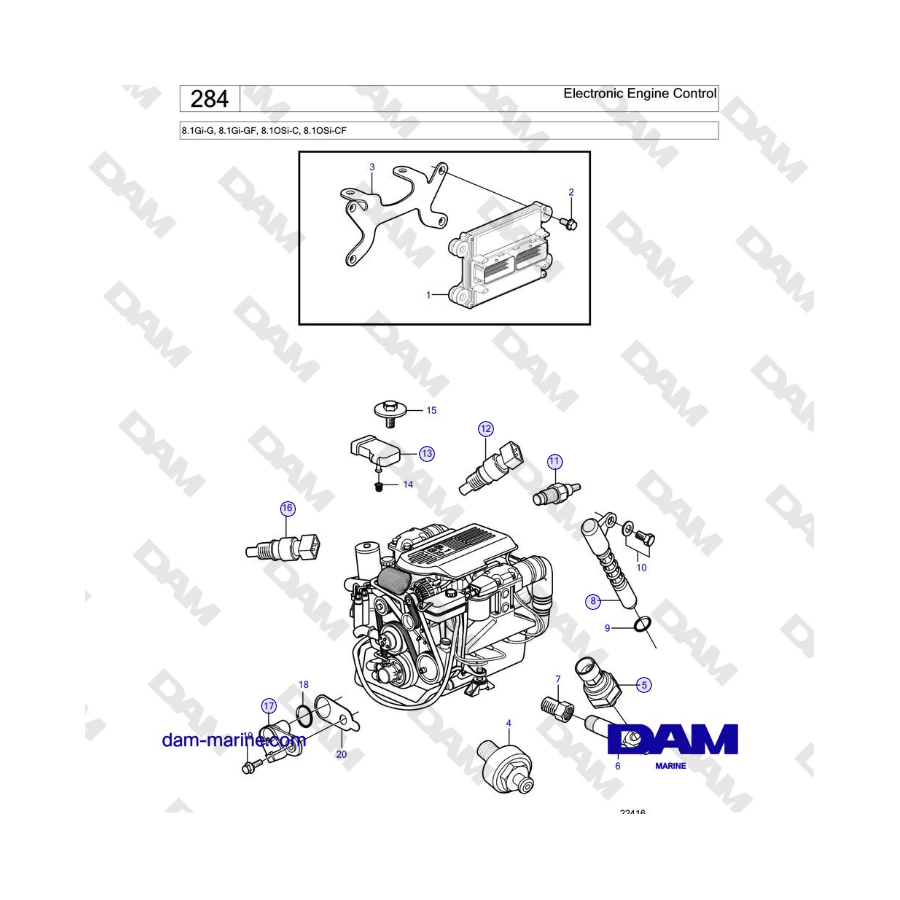 Volvo Penta 8.1Gi-G, 8.1Gi-GF, 8.1OSi-C, 8.1OSi-CF - Electronic Engine Control