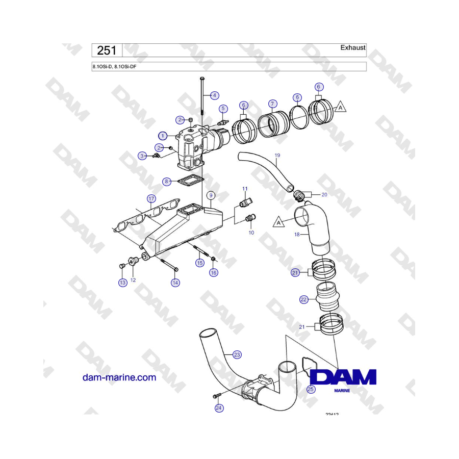 Volvo Penta 8.1OSi-D, 8.1OSi-DF - Exhaust