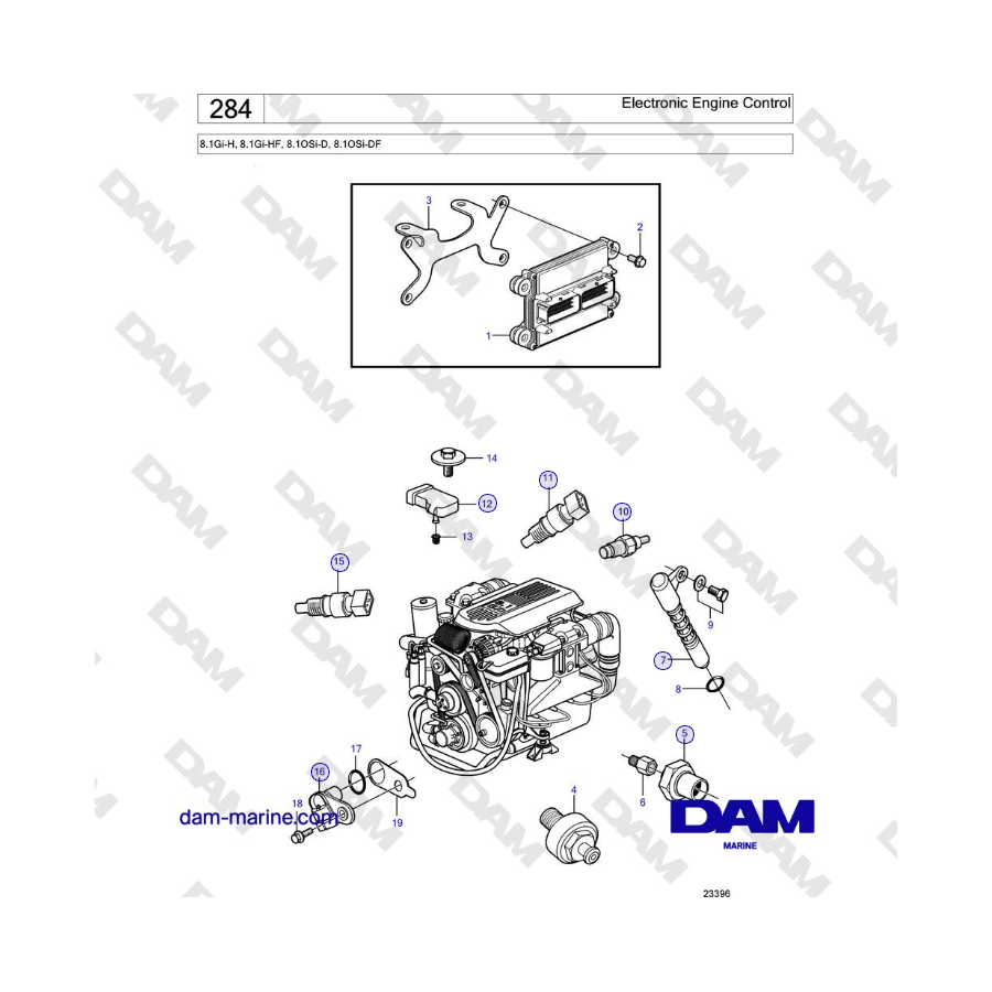 Volvo Penta 8.1Gi-H, 8.1Gi-HF, 8.1OSi-D, 8.1OSi-DF - Electronic Engine Control