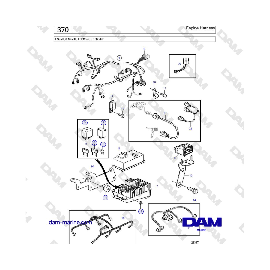 Volvo Penta 8.1Gi-H, 8.1Gi-HF, 8.1GXi-G, 8.1GXi-GF - Engine Harness