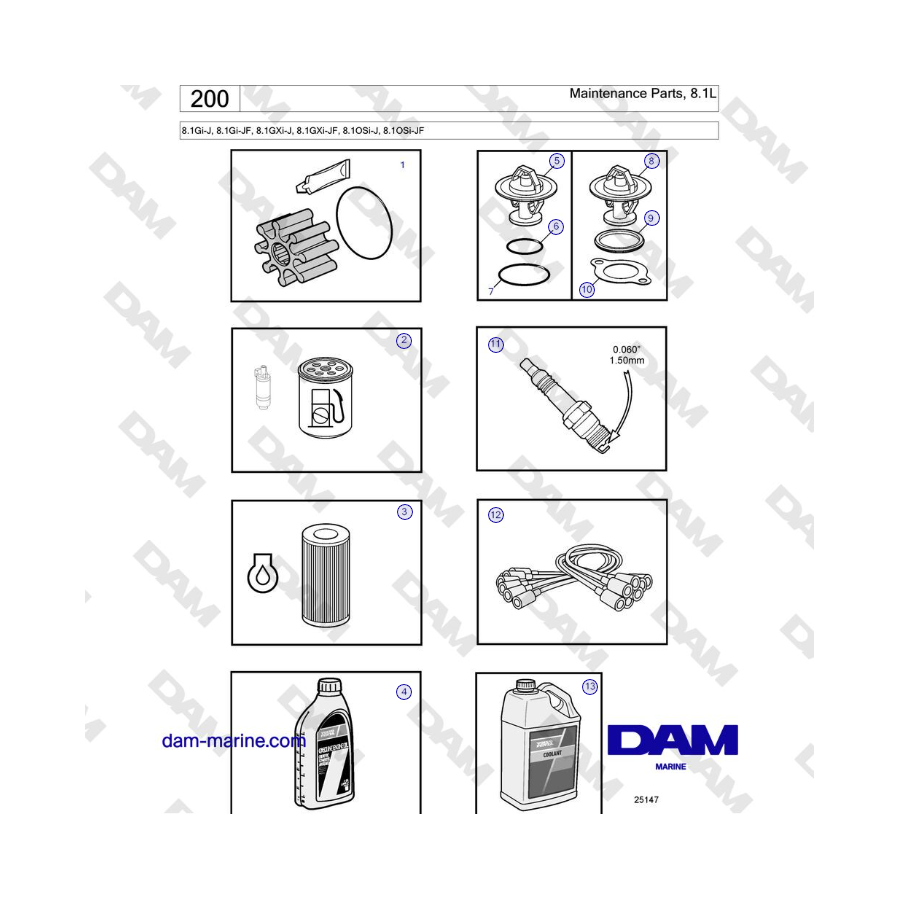 Volvo Penta 8.1Gi-J, 8.1Gi-JF, 8.1GXi-J, 8.1GXi-JF - Repuestos, 8.1L