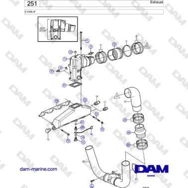 Volvo Penta 8.1OSi-JF - Escape