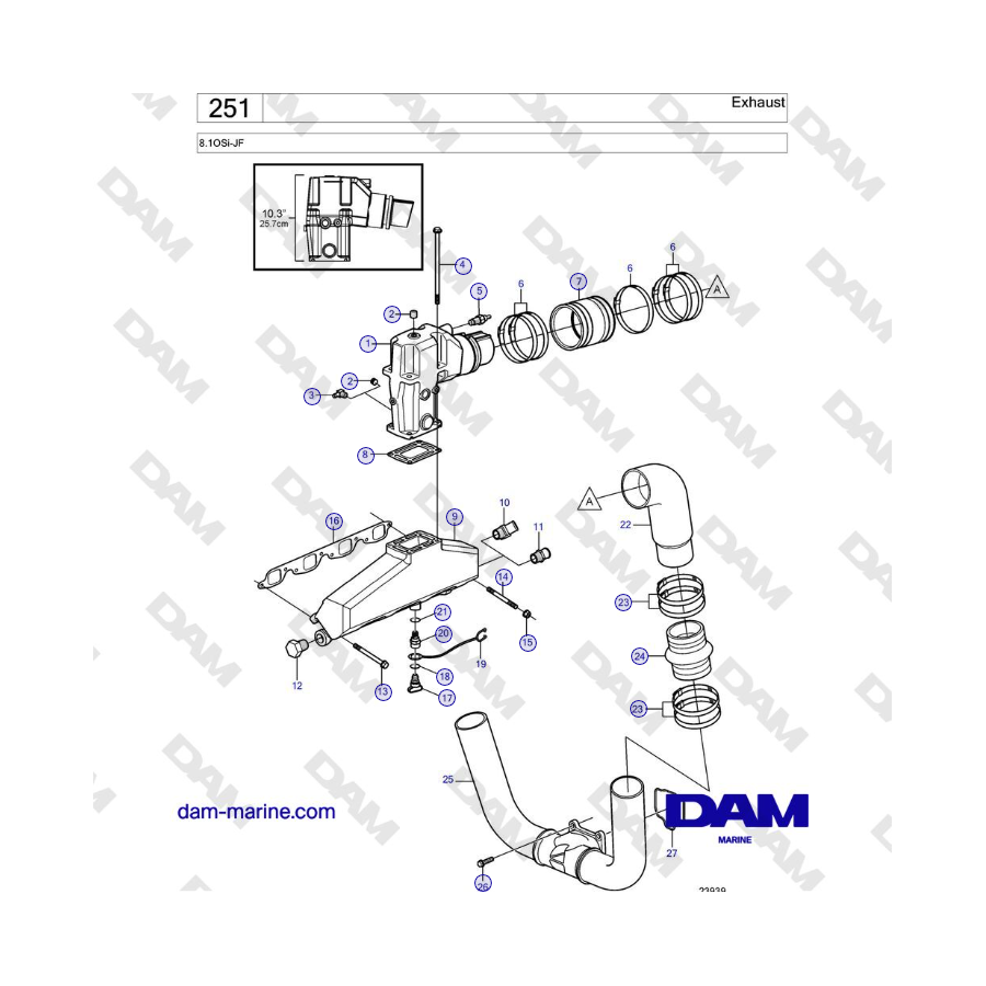Volvo Penta 8.1OSi-JF - Escape