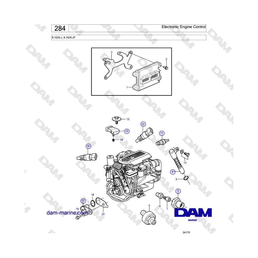 Volvo Penta 8.1GXi-J, 8.1GXi-JF - Electronic Engine Control