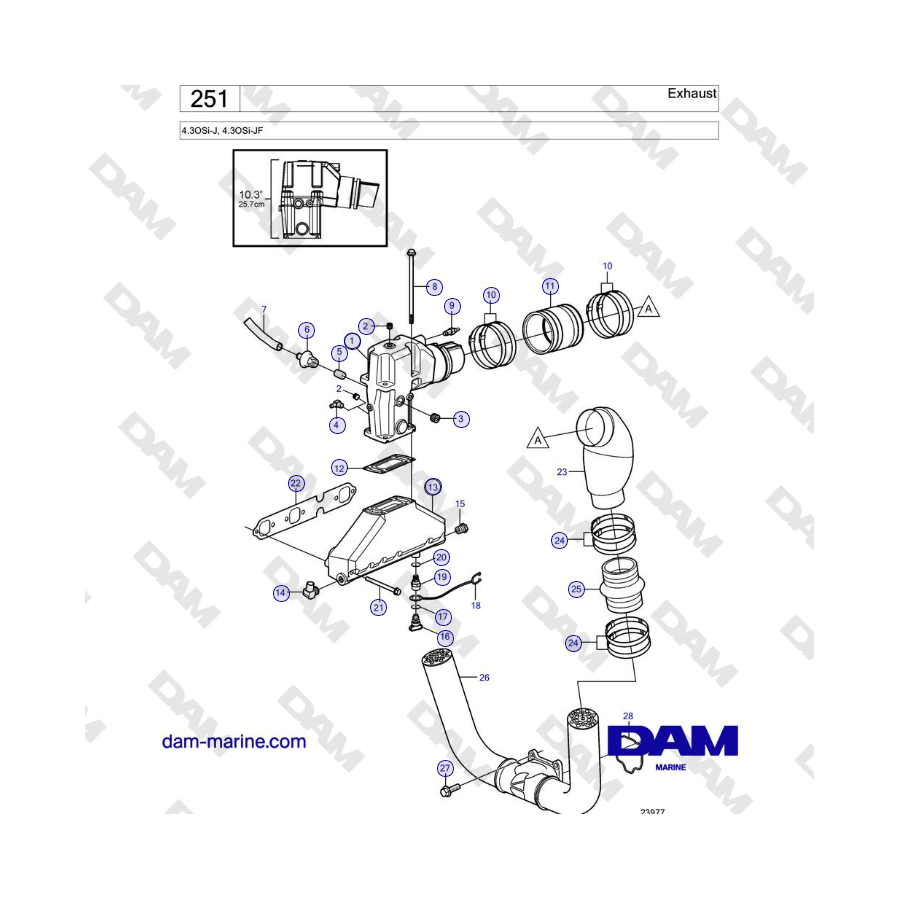Volvo Penta 4.3OSi-J, 4.3OSi-JF - Exhaust
