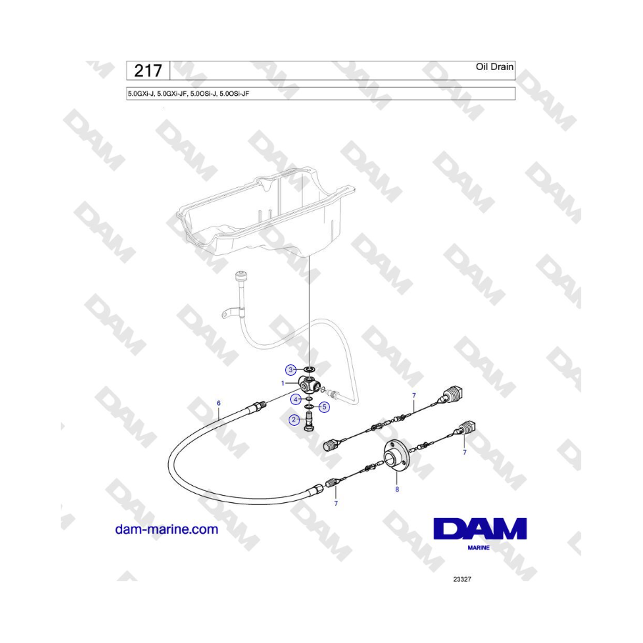 Volvo Penta 5.0GXi-J, 5.0GXi-JF, 5.0OSi-J, 5.0OSi-JF - Oil Drain 