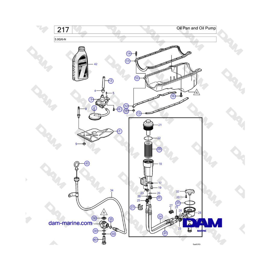 Volvo Penta 5.0GXi-N - Oil Pan and Oil Pump