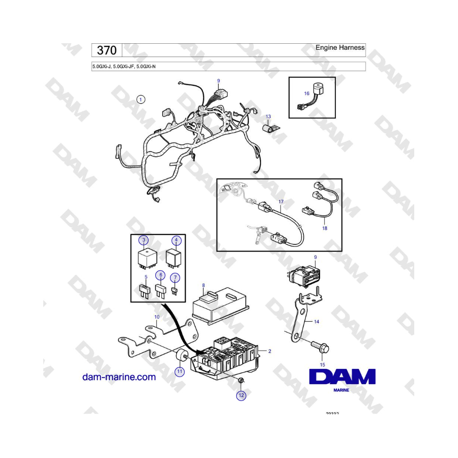 Volvo Penta 5.0GXi-J, 5.0GXi-JF, 5.0GXi-N - Engine Harness