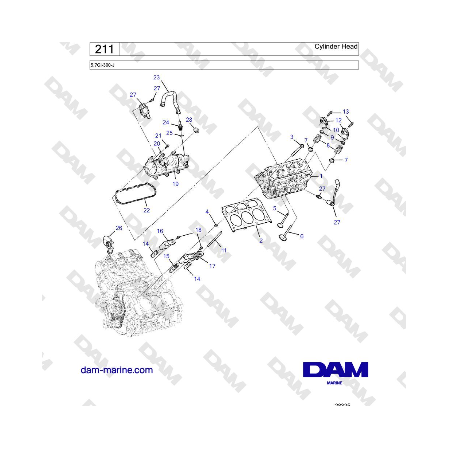 Volvo Penta 5.7Gi-300-J - Cylinder Head