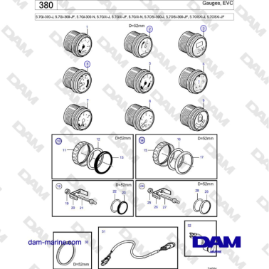 Volvo Penta 5.7Gi-300-J,...