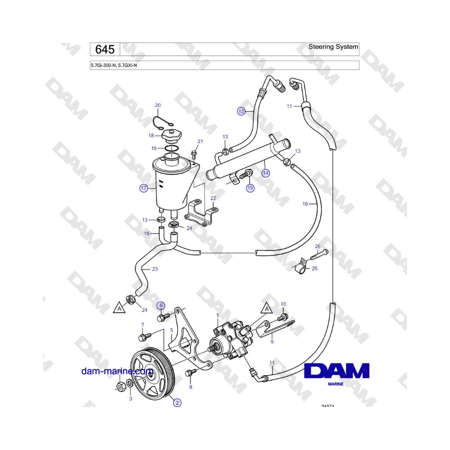 Volvo Penta 5.7Gi-300-N, 5.7GXi-N - Steering System 