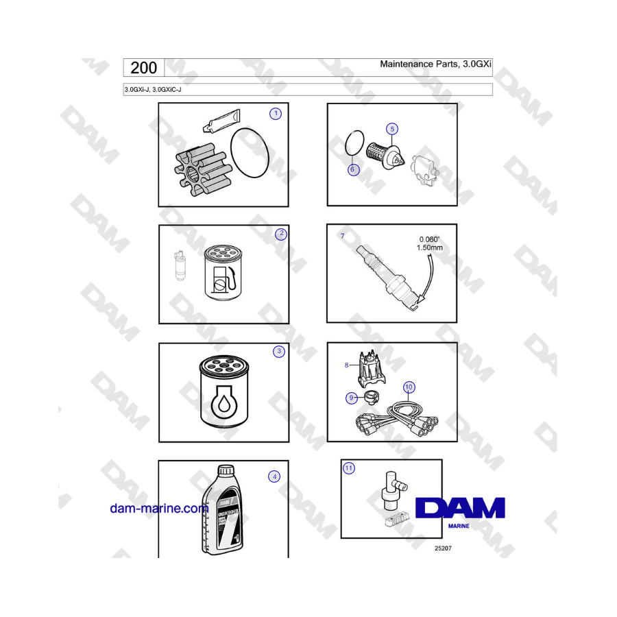 Volvo Penta 3.0GXi-J, 3.0GXiC-J - Maintenance Parts, 3.0GXi
